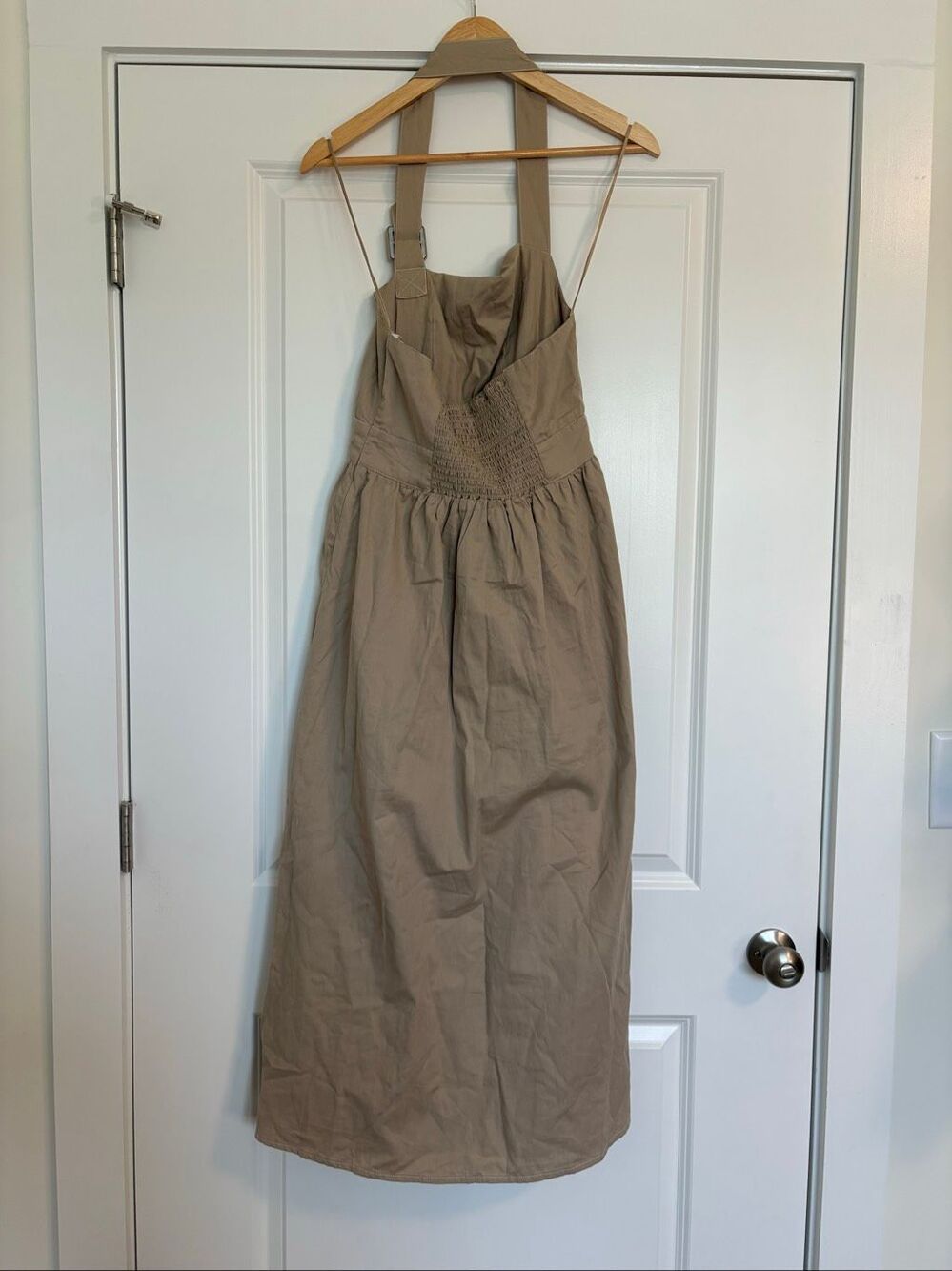 NWOT Anthropologie Porridge Halter Utility Midi Dress In Neutral Size Small - Picture 5 of 11
